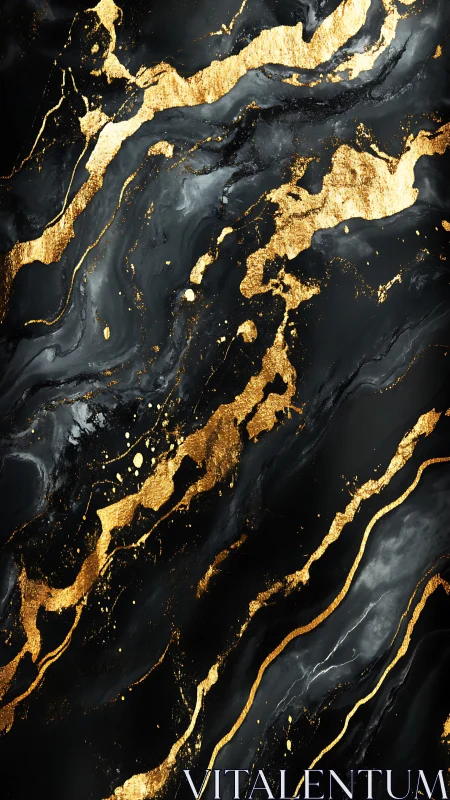 Gold streaks over dark marble abstract background design.