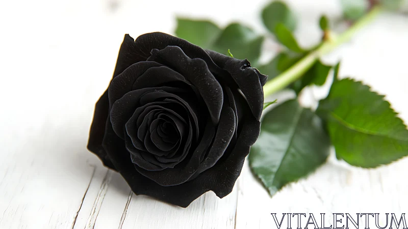 Elegant Black Rose in Full Bloom.