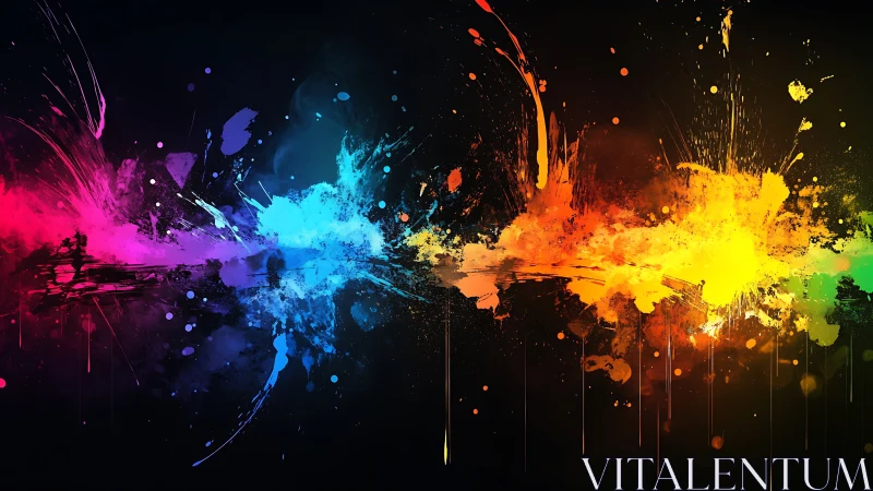 Radiant splashes of color dancing across dark canvas.