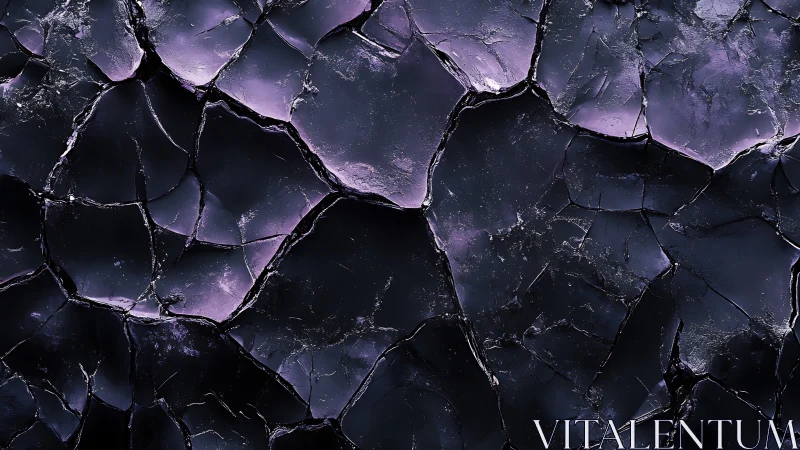 Fractured violet crust with crystalline microfissure topology.