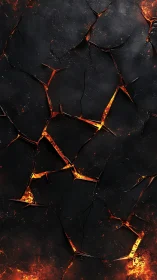 Fractured Lava Crust: Incandescent Fissure Network.
