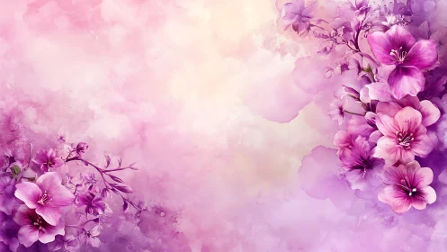 Magenta Dreams Bloom in Watercolor Mist