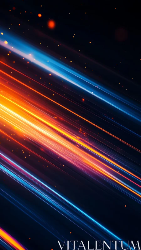 Racing neon comets streak across a midnight digital sky.