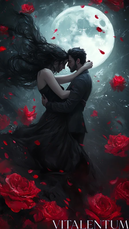 Moonlit Romance Blooms Where Shadows Dance With Roses