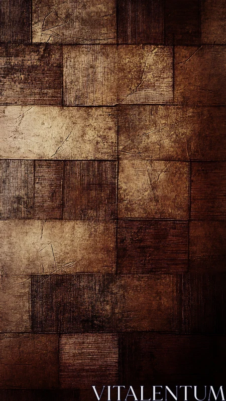 Textured metallic tile array with patina and micro abrasions.