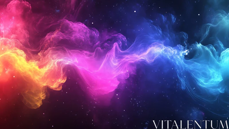 Tri-chromatic nebula filament with luminous interstellar dust