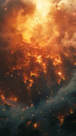 Inferno's Crown: Forest Consumed in Golden Celestial Fury