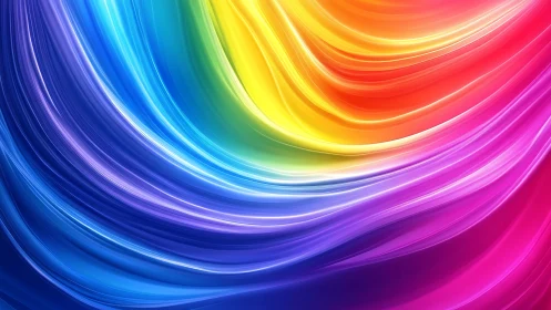 Chromatic river of light swirling through radiant rainbow silk.