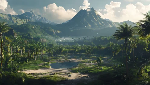 Majestic Mountain Valley Where Jungle Meets Ancient Peaks