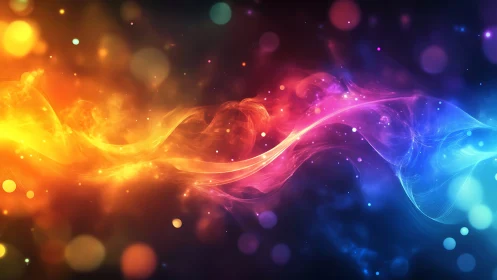 Chromatic plasma waveforms form luminous bokeh-layered energy band