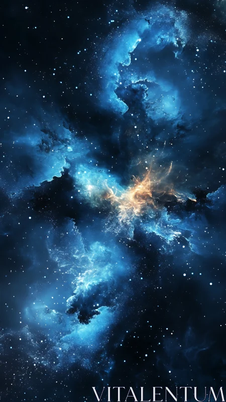 Glowing cosmic clouds drift gently through a star filled sky