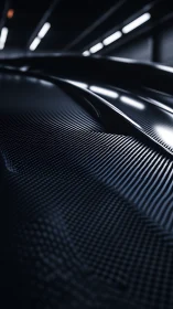 Carbon fiber waves glide under tunnel lights in stealth.