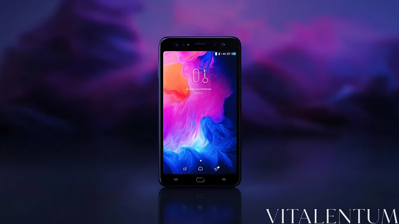 Smartphone with Fluid Abstract Display Interface.