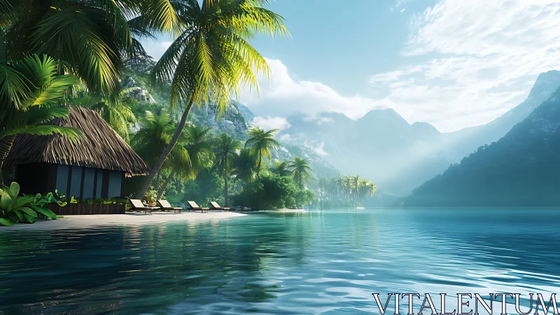 Tropical Paradise Resort Nestled Within Emerald Mountains and Crystalline Waters.