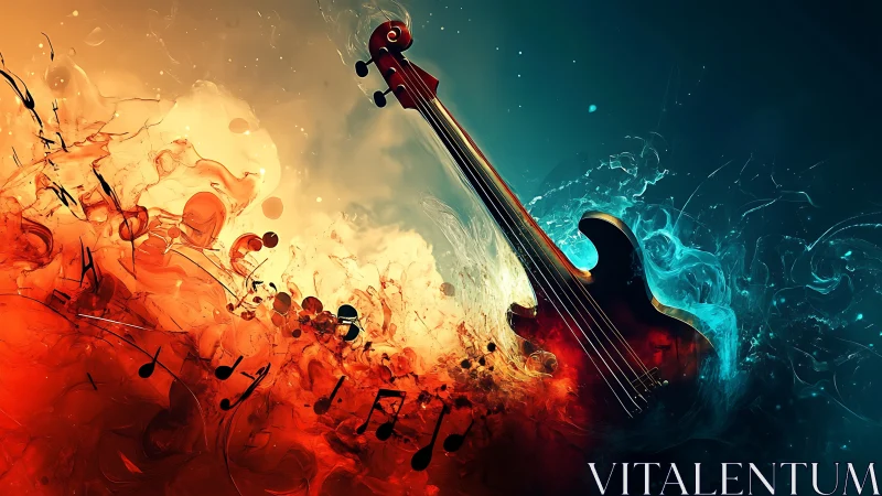 Bass guitar ignites fire and water into swirling soundscape.