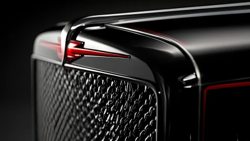 Chrome talon grille glows along a black midnight fender.