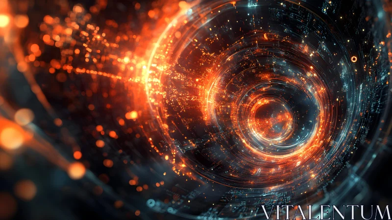 Futuristic glowing digital vortex in abstract sci-fi style.