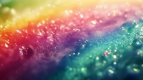 Macro surface with multicolor bokeh and fine droplets.