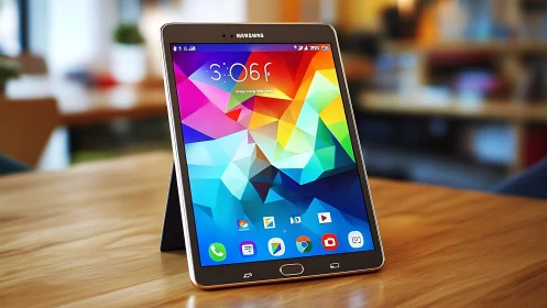 Samsung Galaxy Tab with Colorful Geometric Display