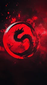 Red dragon emblem in circular frame on dark backdrop.