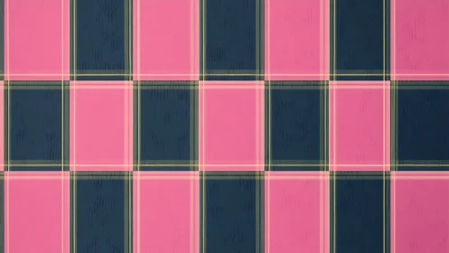 Pink and navy tartan grid forms bold geometric textile.