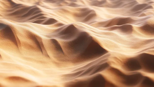 Sunlit sand waves rolling like a frozen golden ocean.