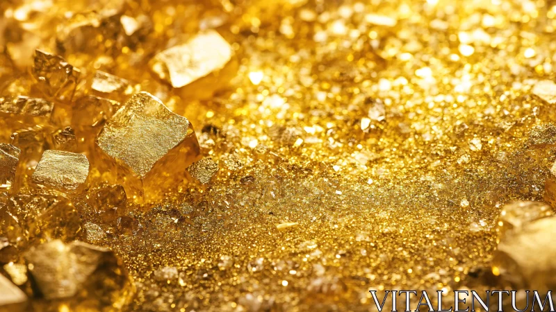 Gold nuggets and granular particles under close magnification.