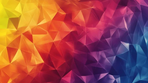 Radiant geometric gradient glows in warm and cool color facets