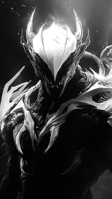 Shadowforged guardian wrapped in molten silver armor.