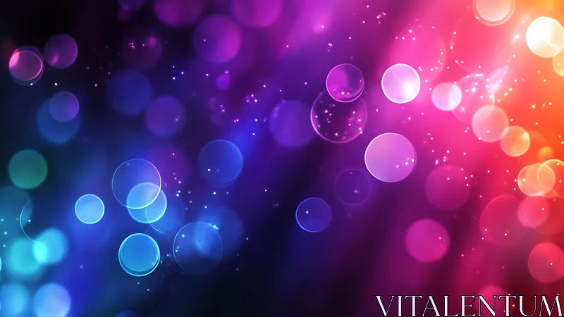 Shimmering colorful bokeh lights drift softly across night