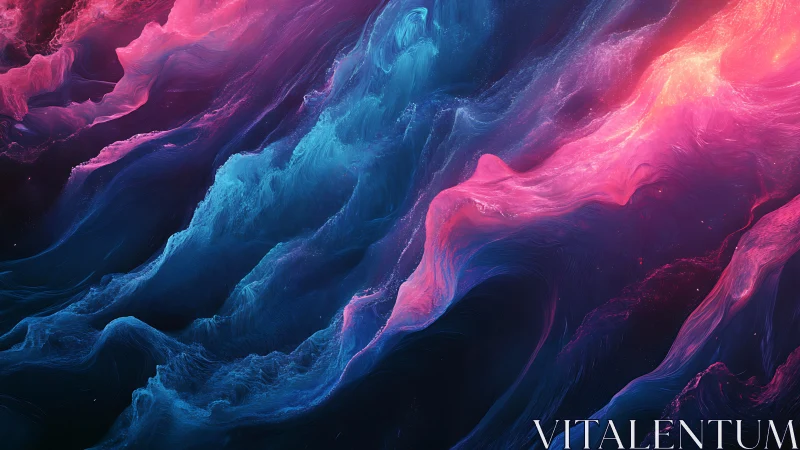 Nebula tides of neon dusk rolling through cosmic surf.