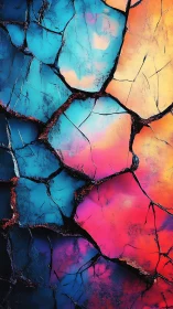 Shattered neon continents drifting across molten color seas.