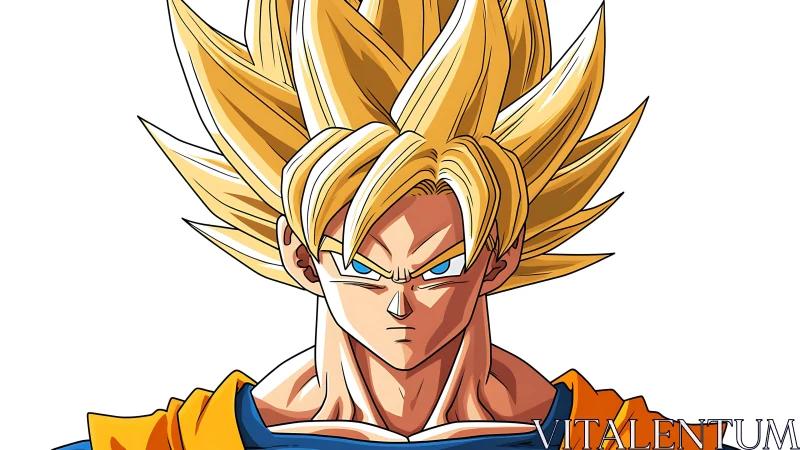 Electric blond warrior gaze filled with steady resolve.