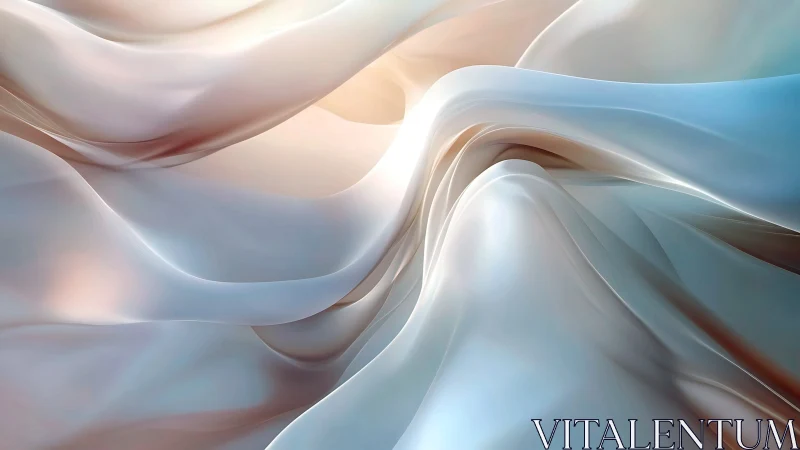 Abstract layered folds form smooth translucent wave structures