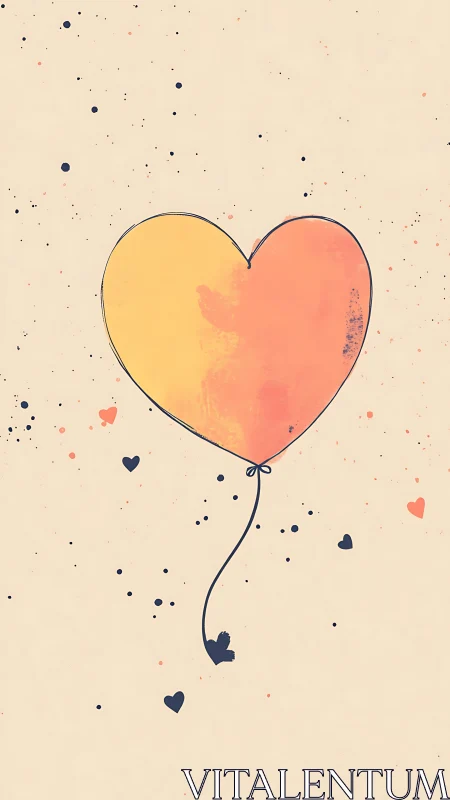 Heart Balloon Drifting Through Cosmic Particle Field