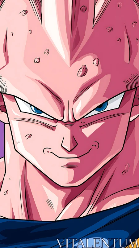 Pink alien warrior close-up with intense focused stare.