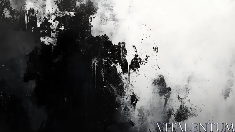 Monochrome abstract surface divides dense black and diffuse white