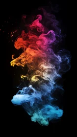Chromatic smoke plume renders fluid spectral gradients in depth