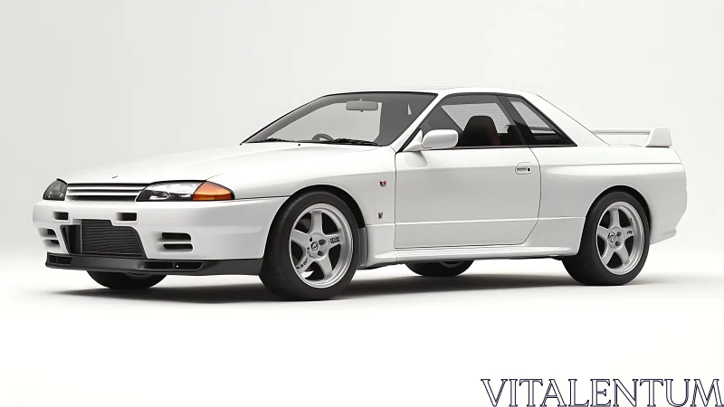 White turbocharged coupe rendered in precise photoreal detail.