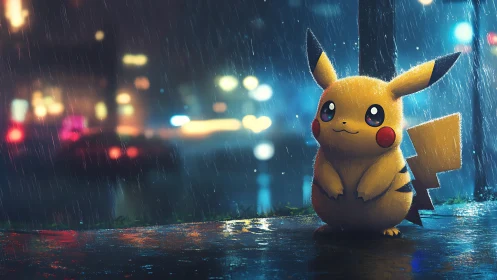 Rainy-night street spark with bright-eyed electric charm.