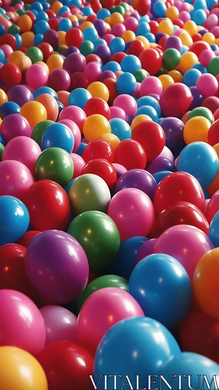 Colorful plastic balls fill dense immersive play pit