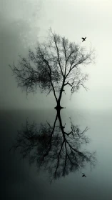 Solitary winter tree mirroring a quiet skybound echo.