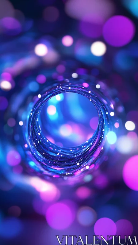 Gentle Neon Vortex Wrapped In Dreamy Purple Lights.