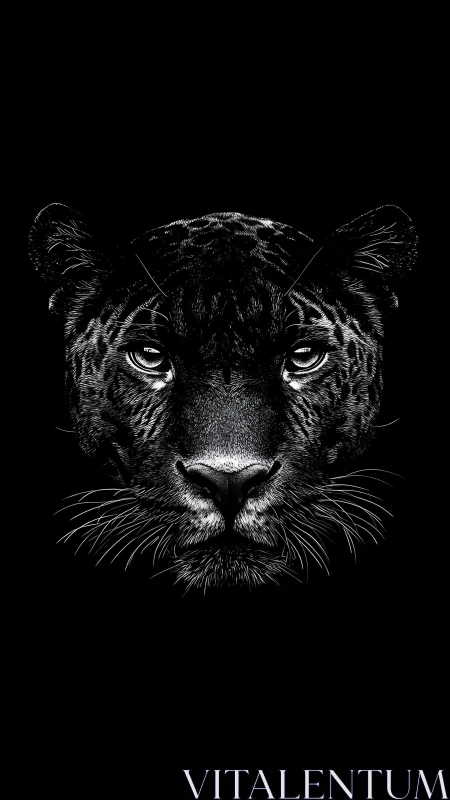 High-contrast monochrome leopard portrait with symmetric frontal lighting
