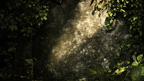 Sunlit moss quietly rewrites an abandoned garden path