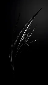 Gentle black chrome shards glowing in the quiet dark.