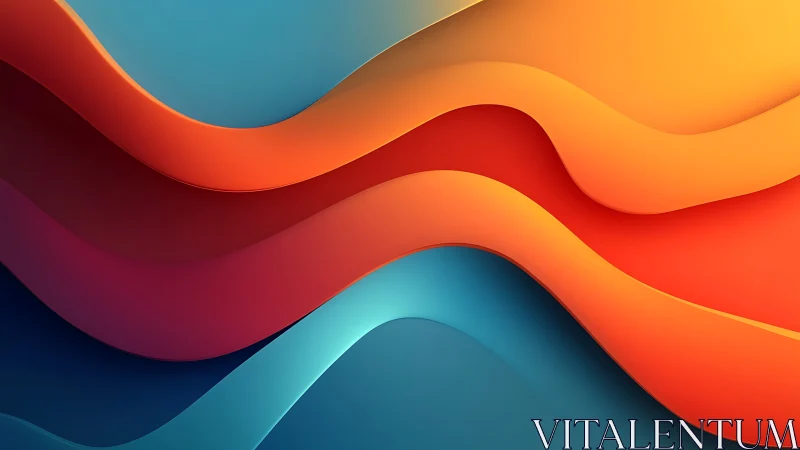 Layered abstract color waves form smooth overlapping bands