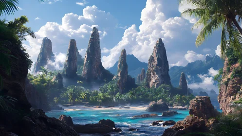 Towering Islands Embrace a Turquoise Paradise