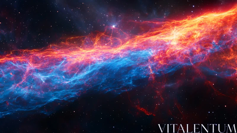 Rift of fire and ice streaking through deep cosmos.