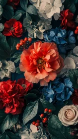 Vibrant Garden Blooms in Rich Jewel Tones.